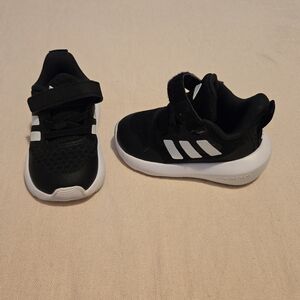 Adidas Black and White Sneakers with Velcro Strap